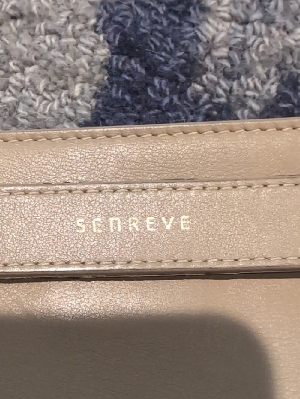 Senreve Neutral Beige Leather Wristlet Clutch with Top Strap - Picture 2 of 3